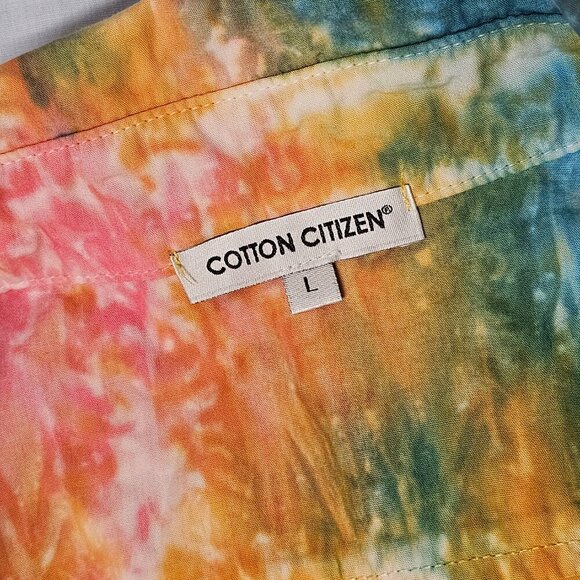 Cotton Citizen Tie Dye Button Up Shirt Women Size L Multicolor Cotton - Picture 4 of 11